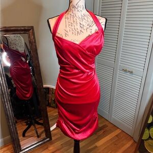 Scarlet Velvet Backless Dress